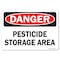 Signmission OSHA Danger Sign, 7" Height, Rigid Plastic, Pesticide Storage Area, Landscape, L-19464 OS-DS-P-710-L-19464 - alternate 1